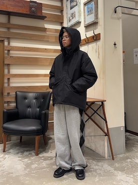 「アイテム（ダウンジャケット/コート）」を使った、yushin1919さん（メンズ・165cm）の秋コーディネート