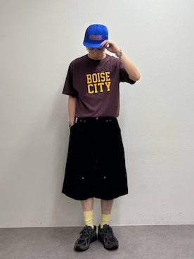 「CIAOPANIC TYPY（チャオパニックティピー）の【ユニセックス】アソート柄ナイロンロゴキャップ（キャップ）」を使った、ゆうしんさん（メンズ・167cm）の春コーディネート