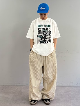 「CIAOPANIC TYPY（チャオパニックティピー）のアイテム（キャップ）」を使った、ゆうしんさん（メンズ・167cm）の春コーディネート