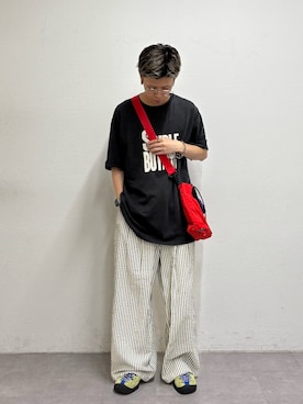 「SOUNDSGOOOOD（サウンズグッド）の【SOUNDS GOOOOD】2WAYナイロンタックギャザーパラコードBAG/WEB限定カラー追加（トートバッグ）」を使った、ゆうしんさん（メンズ・167cm）の夏コーディネート
