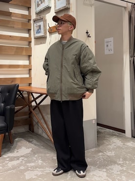 「アイテム（MA-1）」を使った、yushin1919さん（メンズ・165cm）の秋コーディネート