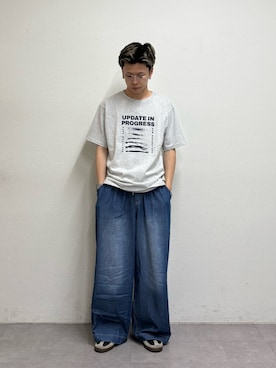 「CIAOPANIC TYPY（チャオパニックティピー）の【UNISEX】宇宙人プリントTシャツ（Tシャツ/カットソー）」を使った、ゆうしんさん（メンズ・167cm）の夏コーディネート