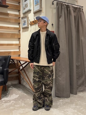 「CIAOPANIC TYPY（チャオパニックティピー）のアイテム（帽子）」を使った、ゆうしんさん（メンズ・165cm）の冬コーディネート