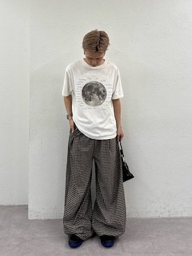 「CIAOPANIC TYPY（チャオパニックティピー）の【WEB限定】【UNISEX】ムーンクレーター＆アースロゴプリントTee（Tシャツ/カットソー）」を使った、ゆうしんさん（メンズ・167cm）の夏コーディネート