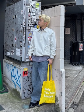 「GEVACO（ゲバコ）のアイテム」を使った、ゆうしんさん（メンズ・165cm）の春コーディネート