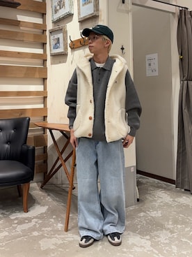 「アイテム（ベスト）」を使った、yushin1919さん（メンズ・165cm）の秋コーディネート