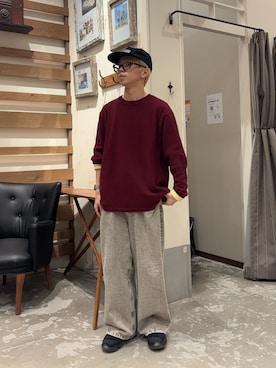 「DISCUS（ディスカス）のアイテム（キャップ）」を使った、ゆうしんさん（メンズ・165cm）の秋コーディネート