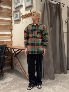 「CIAOPANIC TYPY（チャオパニックティピー）の【冬も暖かい◎】男女兼用/モールタックストレートパンツ（スラックス）」を使った、yushin1919さん（メンズ・165cm）の秋コーディネート