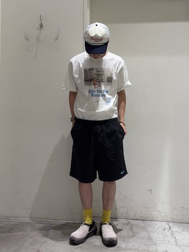 「CIAOPANIC TYPY（チャオパニックティピー）のアイテム（キャップ）」を使った、ゆうしんさん（メンズ・167cm）の夏コーディネート
