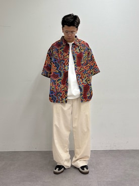 「GEVACO（ゲバコ）のアイテム」を使った、ゆうしんさん（メンズ・167cm）の夏コーディネート