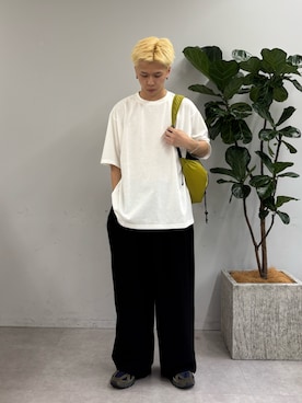 「Franklin Climbing（フランクリンクライミング）の【Franklin Climbing×JIMNY】CATグラフィックTee（Tシャツ/カットソー、ホワイト系）」を使った、ゆうしんさん（メンズ・167cm）の夏コーディネート