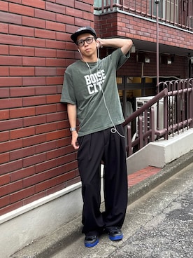 「CIAOPANIC TYPY（チャオパニックティピー）の【ユニセックス】アソート柄ナイロンロゴキャップ（キャップ）」を使った、ゆうしんさん（メンズ・167cm）の夏コーディネート