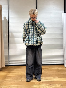 「CIAOPANIC TYPY（チャオパニックティピー）の【WEB限定】2WAYリバーシブル撥水ナイロンボアブルゾン（ブルゾン、ブルー系）」を使った、ゆうしんさん（メンズ・167cm）の秋コーディネート