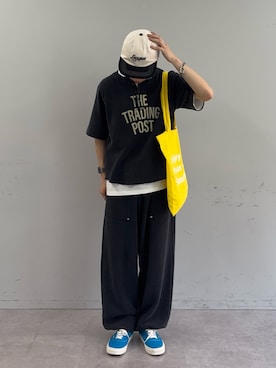 「CIAOPANIC TYPY（チャオパニックティピー）のアイテム（キャップ）」を使った、ゆうしんさん（メンズ・167cm）の春コーディネート