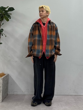 「CIAOPANIC TYPY（チャオパニックティピー）の【UNISEX】【シルエット調整可】ピグメント加工ワッフルイージーパンツ/WEB限定カラーあり（スウェットパンツ）」を使った、ゆうしんさん（メンズ・167cm）の秋コーディネート