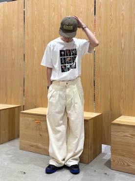 「CIAOPANIC TYPY（チャオパニックティピー）の【ユニセックス】アソート柄ナイロンロゴキャップ（キャップ）」を使った、ゆうしんさん（メンズ・167cm）の夏コーディネート