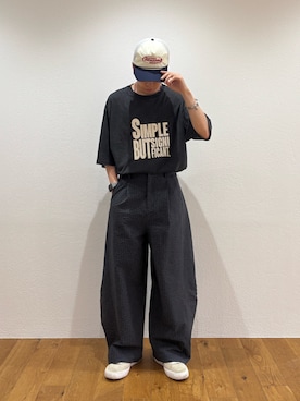 「CIAOPANIC TYPY（チャオパニックティピー）のアイテム（キャップ）」を使った、ゆうしんさん（メンズ・167cm）の夏コーディネート