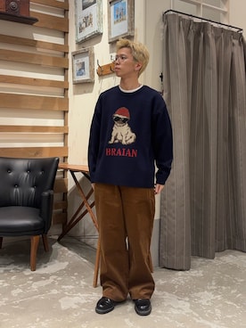 「アイテム（パンツ、イエロー系）」を使った、yushin1919さん（メンズ・165cm）の秋コーディネート