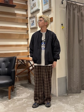 「アイテム（MA-1）」を使った、yushin1919さん（メンズ・165cm・20代）の冬コーディネート