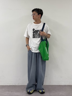 「Disney（ディズニー）のアイテム（トートバッグ）」を使った、ゆうしんさん（メンズ・167cm）の春コーディネート