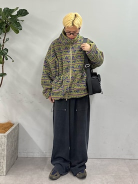「CIAOPANIC TYPY（チャオパニックティピー）の【UNISEX】【シルエット調整可】ピグメント加工ワッフルイージーパンツ/WEB限定カラーあり（スウェットパンツ）」を使った、ゆうしんさん（メンズ・167cm）の秋コーディネート