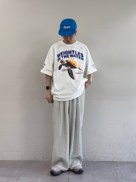 「CIAOPANIC TYPY（チャオパニックティピー）のアイテム（キャップ）」を使った、ゆうしんさん（メンズ・167cm）の春コーディネート