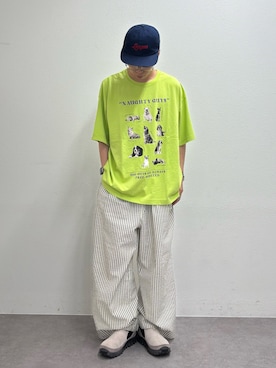 「CIAOPANIC TYPY（チャオパニックティピー）のアイテム（キャップ）」を使った、ゆうしんさん（メンズ・167cm）の夏コーディネート