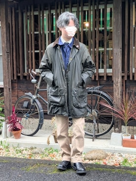 「アイテム（カバーオール）」を使った、くろコーヒーさん（メンズ・170cm）の冬コーディネート