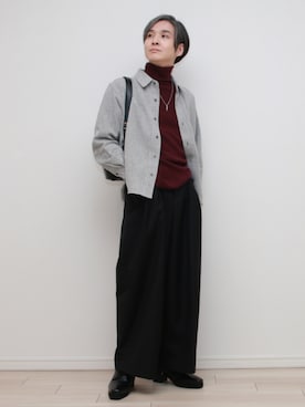 「アイテム（イヤリング）」を使った、sndiさん（メンズ・165cm）の冬コーディネート