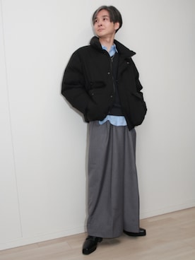 「アイテム（イヤリング）」を使った、sndiさん（メンズ・165cm）の冬コーディネート