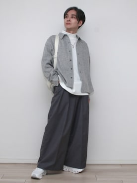 「アイテム（イヤリング）」を使った、sndiさん（メンズ・165cm）の冬コーディネート