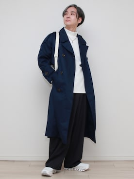 「アイテム（トレンチコート）」を使った、sndiさん（メンズ・165cm）の秋コーディネート