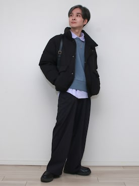 「アイテム（チャーム）」を使った、sndiさん（メンズ・165cm）の冬コーディネート