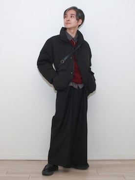 「アイテム（チャーム）」を使った、sndiさん（メンズ・165cm）の冬コーディネート