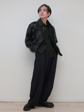 「アイテム（イヤリング）」を使った、sndiさん（メンズ・165cm）の秋コーディネート