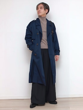 「アイテム（トレンチコート）」を使った、sndi1984さん（メンズ・165cm）の秋コーディネート