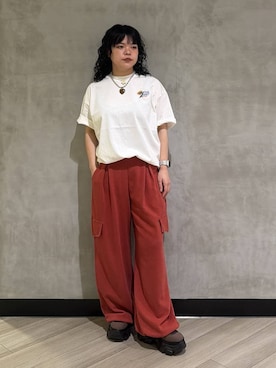 「PAGEBOY（ページボーイ）のレースアップソックスブーツ 【3サイズ展開・軽量】（ブーツ、ブラウン系）」を使った、094ripeさん（レディース）の春コーディネート