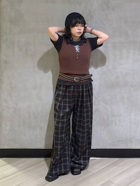 「PBLIM（ページボーイリム）のアイテム」を使った、ぺーさん（レディース・156cm）の夏コーディネート