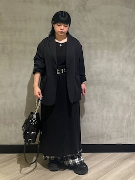 「ぽっちゃりスタッフ」｜「アイテム（ジャケット/アウター）」を使った、094ripeさん（レディース・156cm）の秋コーディネート