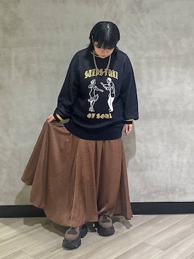 「PAGEBOY（ページボーイ）の【ステンレス素材】ロングボールチェーンネックレス（ネックレス）」を使った、094ripeさん（レディース・156cm）の秋コーディネート