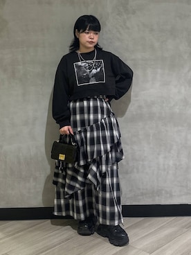 「PAGEBOY（ページボーイ）の【ステンレス素材】ロングボールチェーンネックレス（ネックレス）」を使った、094ripeさん（レディース・156cm）の秋コーディネート