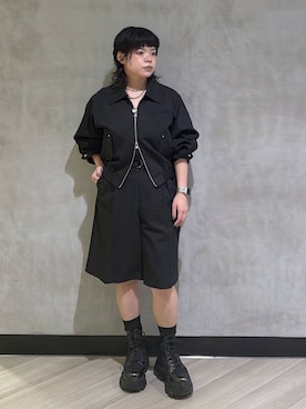 「PAGEBOY（ページボーイ）のリンクセットコンパクトブルゾン【セットアップ対応】（ブルゾン、ブラック系）」を使った、ぺーさん（レディース）の秋コーディネート