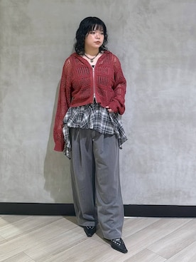 「PAGEBOY（ページボーイ）のハートマンテルネックレス3（ネックレス、ブラック系）」を使った、094ripeさん（レディース）の春コーディネート