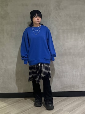 「PAGEBOY（ページボーイ）の【ステンレス素材】ロングボールチェーンネックレス（ネックレス）」を使った、094ripeさん（レディース・156cm）の秋コーディネート