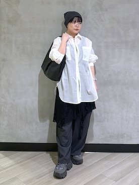 「PAGEBOY（ページボーイ）のプラットチャンキースニーカー（スニーカー、グレー系）」を使った、094ripeさん（レディース）の春コーディネート