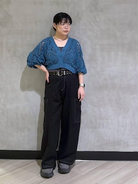 「PAGEBOY（ページボーイ）のプラットチャンキースニーカー（スニーカー、グレー系）」を使った、094ripeさん（レディース）の春コーディネート