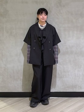 「PAGEBOY（ページボーイ）のプラットチャンキースニーカー（スニーカー、ブラック系）」を使った、094ripeさん（レディース）の春コーディネート