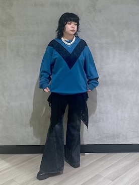 「LOWRYS FARM（ローリーズファーム）のパールタレンネックレス　249411（ネックレス）」を使った、094ripeさん（レディース・156cm）の秋コーディネート