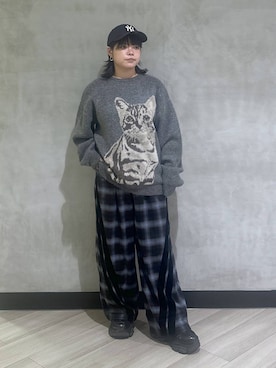 「PBLIM（ページボーイリム）のアイテム（スラックス）」を使った、094ripeさん（レディース・156cm）の秋コーディネート