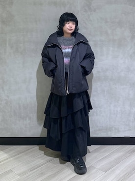 「体型カバー」｜「アイテム（ジャケット/アウター）」を使った、094ripeさん（レディース・156cm）の冬コーディネート